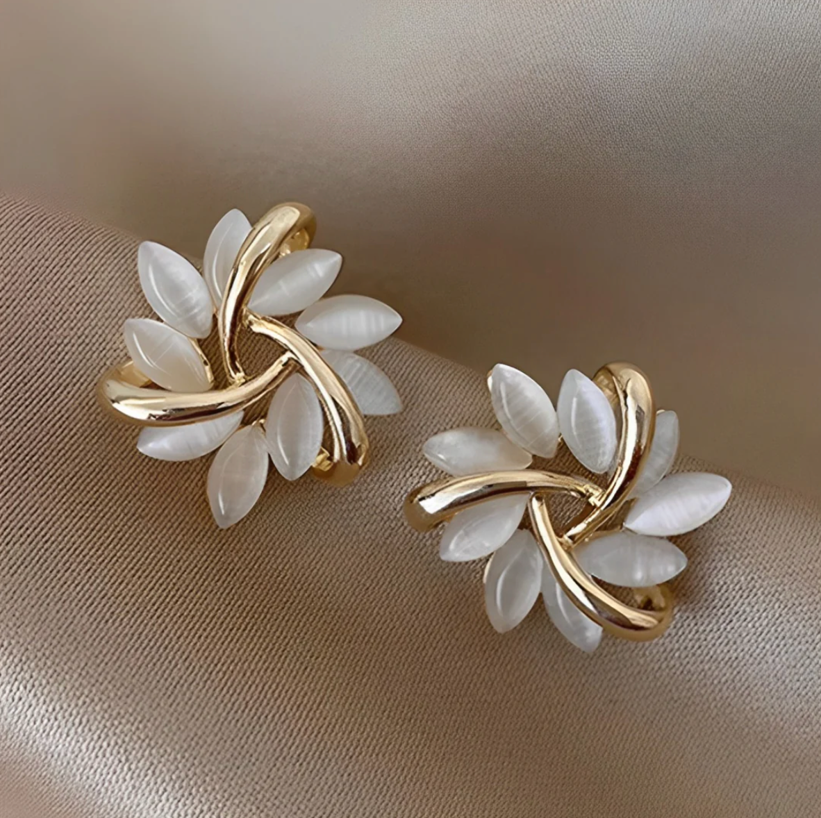 Courtney - Opal Moon-Petal Earrings