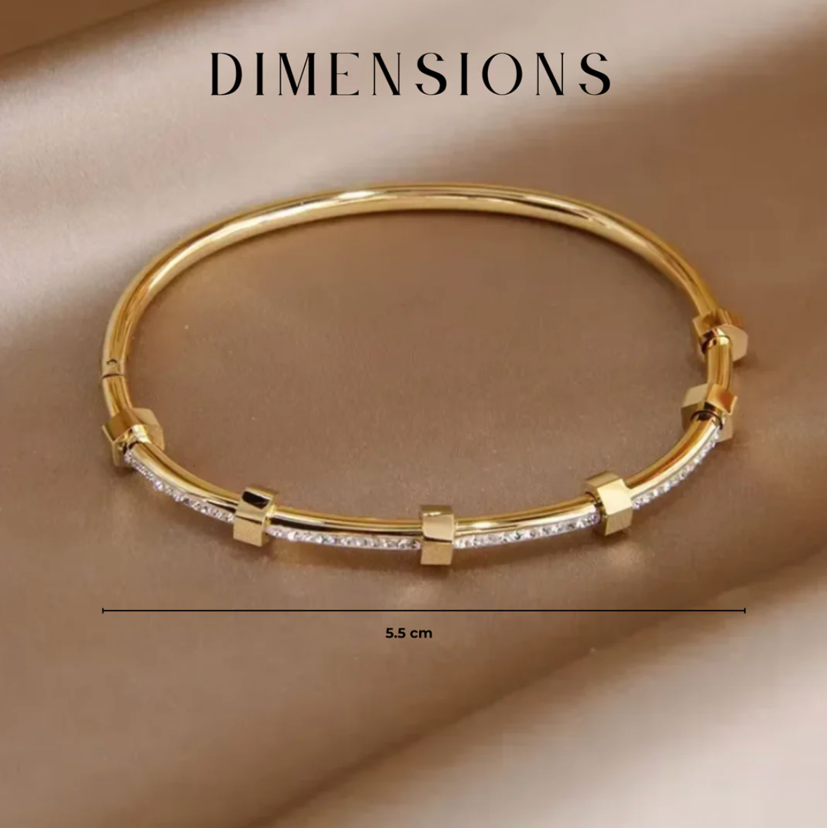 Madison - Clear Gold-Plated Bracelet with Moissanite Coating